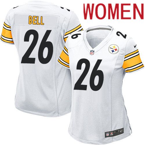 Women Pittsburgh Steelers #26 LeVeon Bell Nike White Game NFL Jersey->women nfl jersey->Women Jersey
